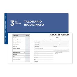 Talonario Liderpapel Inquilinato 3-Fº Original Y Copia 207 Con Codiciones E I.V.A. 10 unidades