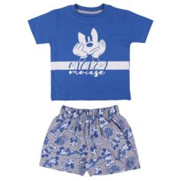 Pijama Corto Single Jersey Mickey Azul