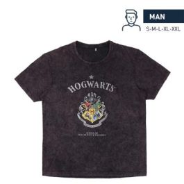 Camiseta Corta Single Jersey Harry Potter Gris Oscuro