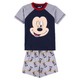 Pijama Corto Single Jersey Punto Mickey Gris