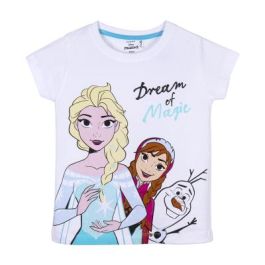 Camiseta Corta Single Jersey Punto Frozen 2 Blanco