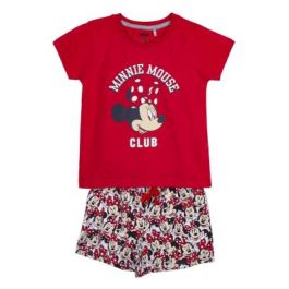 Pijama Corto Single Jersey Punto Minnie Rojo