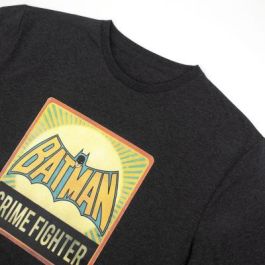 Camiseta Corta Single Jersey Punto Batman Gris Oscuro