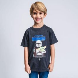 Camiseta de Manga Corta Infantil The Mandalorian Negro 6 Años