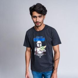 Camiseta de Manga Corta Hombre The Mandalorian Negro Adultos XL