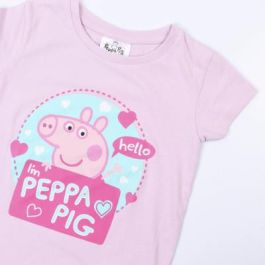 Pijama Corto Single Jersey Punto Peppa Pig Rosa