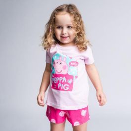 Pijama Corto Single Jersey Punto Peppa Pig Rosa