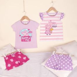 Pijama Corto Single Jersey Punto Peppa Pig Rosa