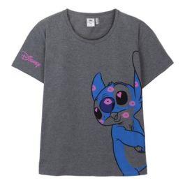 Camiseta de Manga Corta Mujer Stitch Gris oscuro Gris Precio: 14.95000012. SKU: B1BS4ND9AC