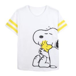 Camiseta de Manga Corta Mujer Snoopy Blanco M