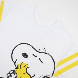 Camiseta Corta Single Jersey Punto Snoopy Blanco