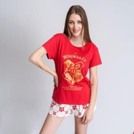 Pijama Corto Single Jersey Punto Harry Potter Rojo Oscuro