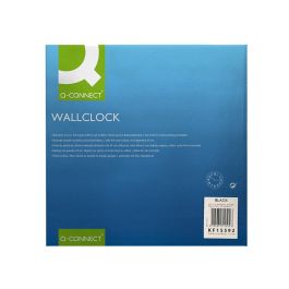 Reloj Q-Connect De Pared Plastico Oficina Redondo 34 cm Marco Negro