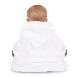 Disfraz monada blanca navidad vestido con enaguas y cubrehombros con capucha talla 12-24 m