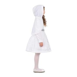 Disfraz monada blanca navidad vestido con enaguas y cubrehombros con capucha talla 10-12 y