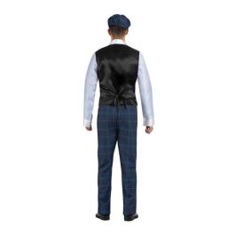 Disfraz gánster irlandés gorra, camisa con chaleco y cadena, corbata con pasador y pantalón talla m