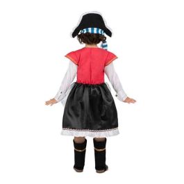 Disfraz pirata gorro, vestido con corpiño, chaleco y cinturón, y cubrebotas talla 5-6 y