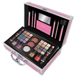 Maletin metalico maquillaje bon voyage pink (rosa). incluye 43 piezas. 25.60x18.50x9.5 cm