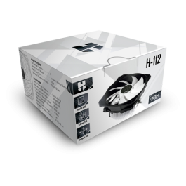 NOX H-112 Procesador Ventilador 12 cm Aluminio, Negro, Blanco