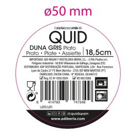 Quid Plato Hondo Cerámica Duna 18,5x5,3 cm Decorado Gris 12 Unidades