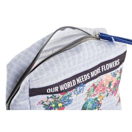 DKD Home Decor Neceser Urban World&flowers - Azul Rosa - 6 x 12 x 15 cm (12 Unidades)