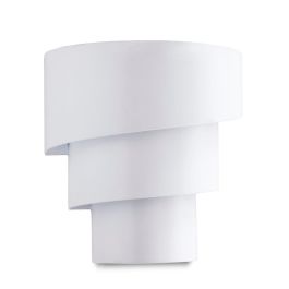 Lillian HO-E27WALLLIGHT-E-W Aplique de Pared Foco E27 para Interiores, Acabado Blanco de Aluminio, IP25, Ø170x175mm (Sin Lámpara)