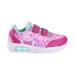 Deportiva Suela Pvc Con Luces Elásticos Peppa Pig Rosa