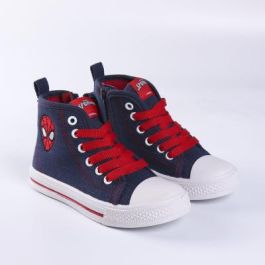 Zapatilla Loneta Suela Pvc Alta Spiderman Azul