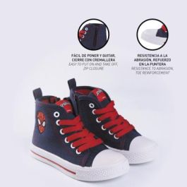 Zapatilla Loneta Suela Pvc Alta Spiderman Azul