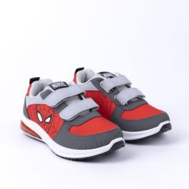Deportiva Suela Pvc Con Luces Spiderman Rojo