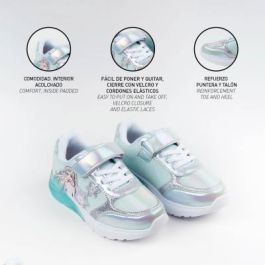 Deportiva Suela Tpr Con Luces Frozen Azul Claro