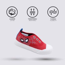 Zapatilla Loneta Suela Pvc Elásticos Spiderman Rojo