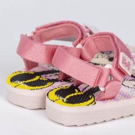 Sandalias Casual Velcro Minnie Rosa