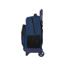 Mochila Escolar con Ruedas BlackFit8 Urban Negro Azul marino (33 x 45 x 22 cm)