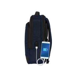 Mochila para Portátil y Tablet con Salida USB Safta Business Azul oscuro (29 x 44 x 15 cm)