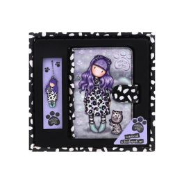 Set de Papelería Gorjuss Smitten kitten Morado Negro Blanco