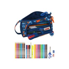 Estuche Escolar con Accesorios Hot Wheels Speed club Naranja 20 x 11 x 8.5 cm (32 Piezas)