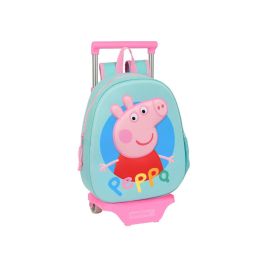 Mochila Escolar con Ruedas Peppa Pig Turquesa (27 x 32 x 10 cm)