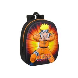 Mochila Escolar 3D Naruto Negro Naranja 27 x 33 x 10 cm