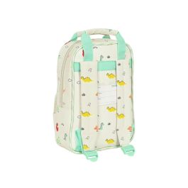 Mochila Escolar Safta Dinos 20 x 28 x 8 cm Crema