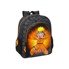 Mochila Escolar Naruto Negro Naranja 32 X 38 X 12 cm