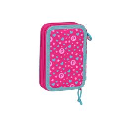 Plumier Doble Pinypon Azul Rosa 12.5 x 19.5 x 4 cm (28 piezas)