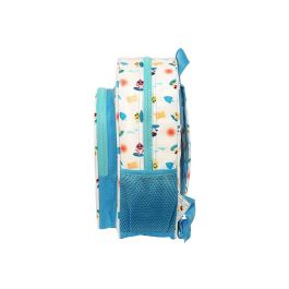 Mochila Escolar Baby Shark Surfing Azul Blanco 26 x 34 x 11 cm