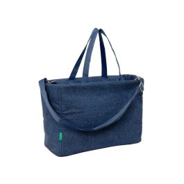 Bolso Benetton Denim Azul 40 x 31 x 17 cm