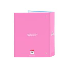 Carpeta de anillas Benetton Spring Rosa Azul cielo A4 27 x 33 x 6 cm