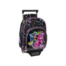 Mochila Escolar con Ruedas Monster High Negro 28 x 34 x 10 cm