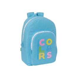 Mochila Escolar Benetton Spring Celeste 30 x 46 x 14 cm