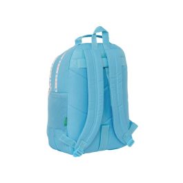 Mochila Escolar Benetton Spring Celeste 32 x 42 x 15 cm