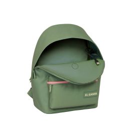 Mochila doble para portatil 15,6"+usb el ganso basics "verde" 31x44x18cm