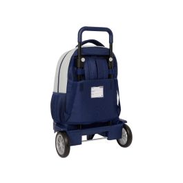 Mochila Escolar con Ruedas Benetton Varsity Gris Azul marino 33 X 45 X 22 cm